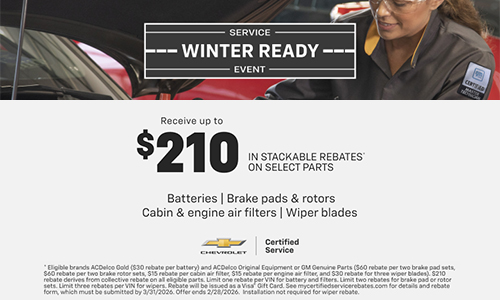 Chevrolet Winter Ready Service Event | Up to $210 in Stackable Rebates | Chevy Drives Chicago